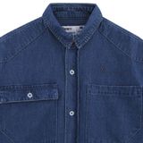 Áo Sơ Mi Nam Tay Ngắn Denim Trơn Form Oversize 2212063 OVS -NL