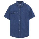 Áo Sơ Mi Nam Tay Ngắn Denim Trơn Form Oversize 2212063 OVS -NL