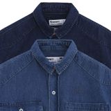 Áo Sơ Mi Nam Tay Ngắn Denim Trơn Form Oversize 2212063 OVS -NL