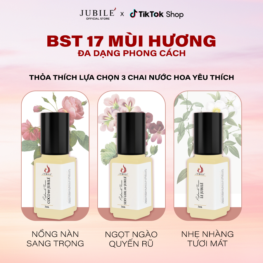 COMBO TINH DẦU NƯỚC HOA PHÁP CAO CẤP JUBILÉ DẠNG LĂN 3ML Nữ