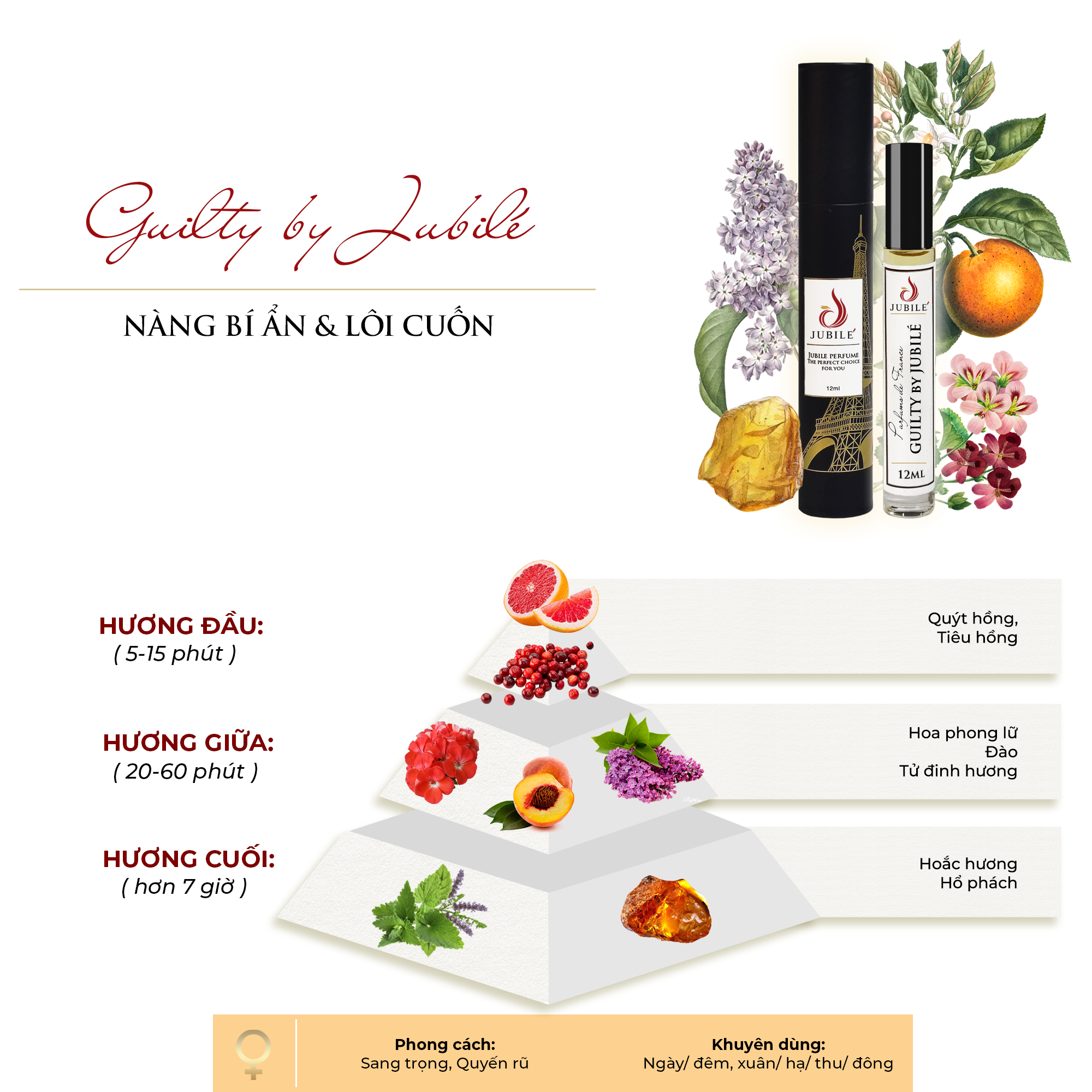 Guilty by Jubilé - Tinh Dầu Nước Hoa Pháp Cao Cấp 12ml Lăn