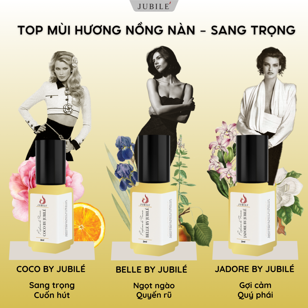 BST Tinh dầu nước hoa Pháp Jubilé Cao cấp Minisize 3ml Lăn