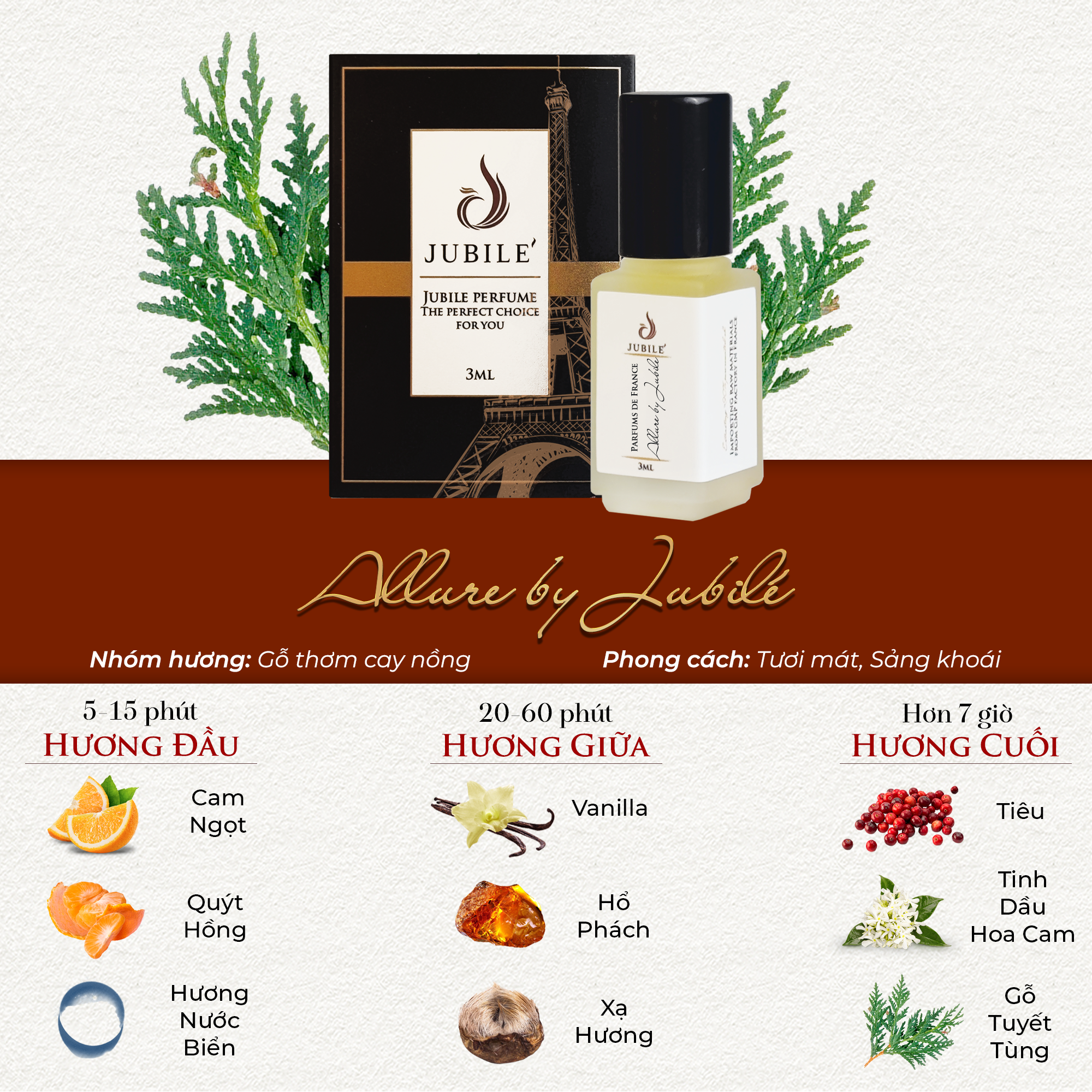 Allure by Jubilé - Tinh Dầu Nước Hoa Cao Cấp Mini Size 3ml Lăn