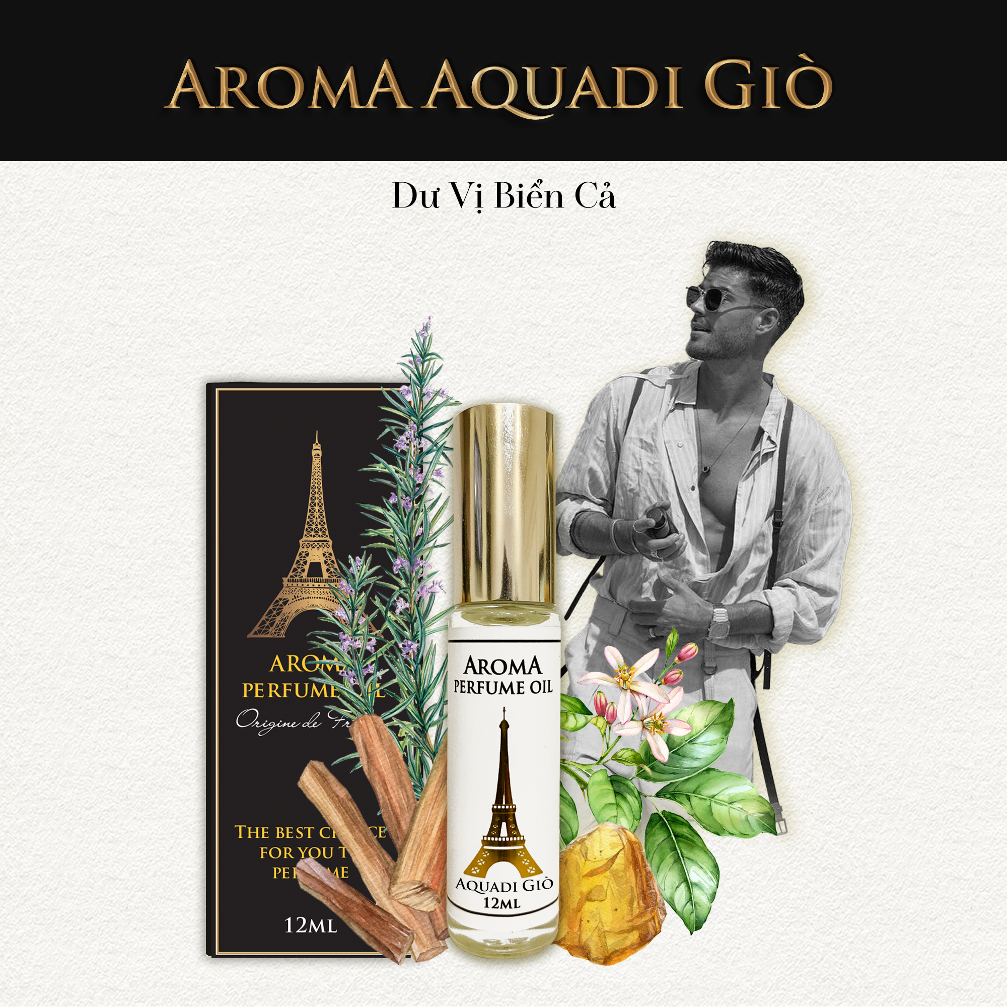 Aroma Aquadi Giò – Tinh dầu nước hoa Pháp Nam