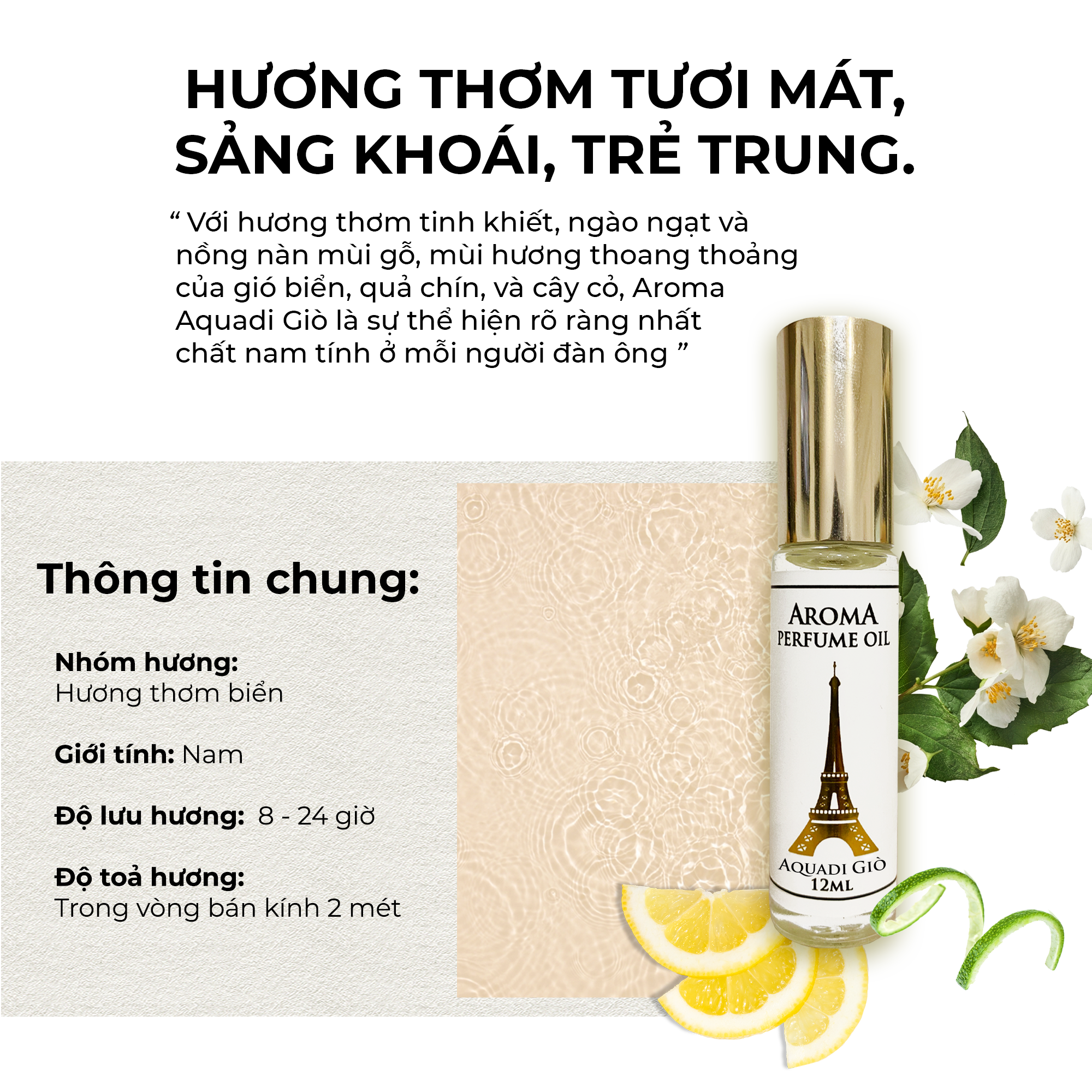 Aroma Aquadi Giò – Tinh dầu nước hoa Pháp Nam