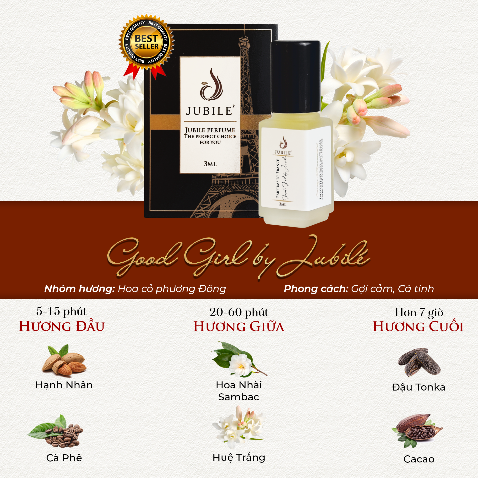 Good Girl by Jubilé - Tinh Dầu Nước Hoa Pháp Cao Cấp 3ml Lăn