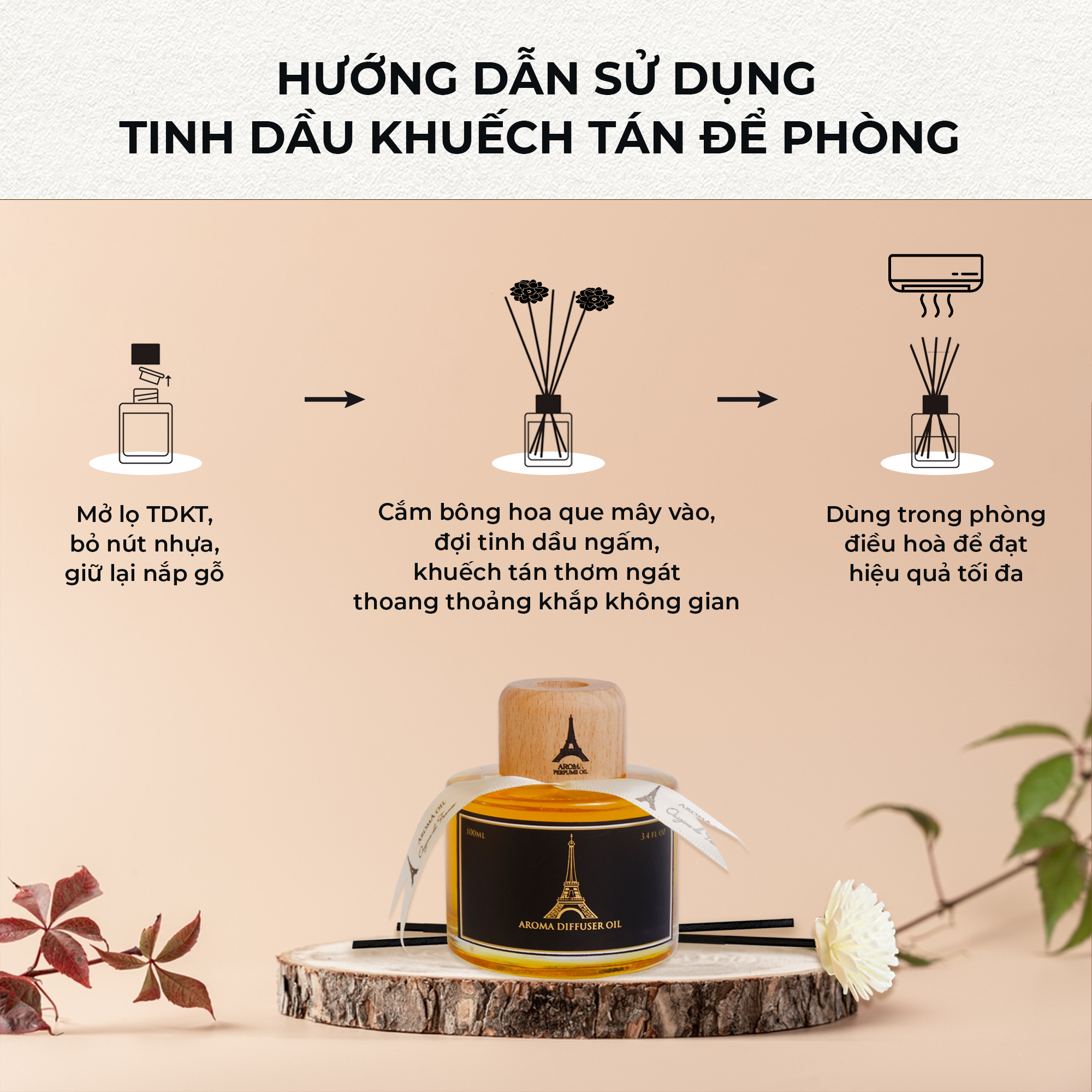 Verbena Provence - Tinh Dầu Thơm Phòng Que Gỗ, Nước Hoa Khuếch Tán Thiên Nhiên 100ml Cao Cấp, Sang Trọng