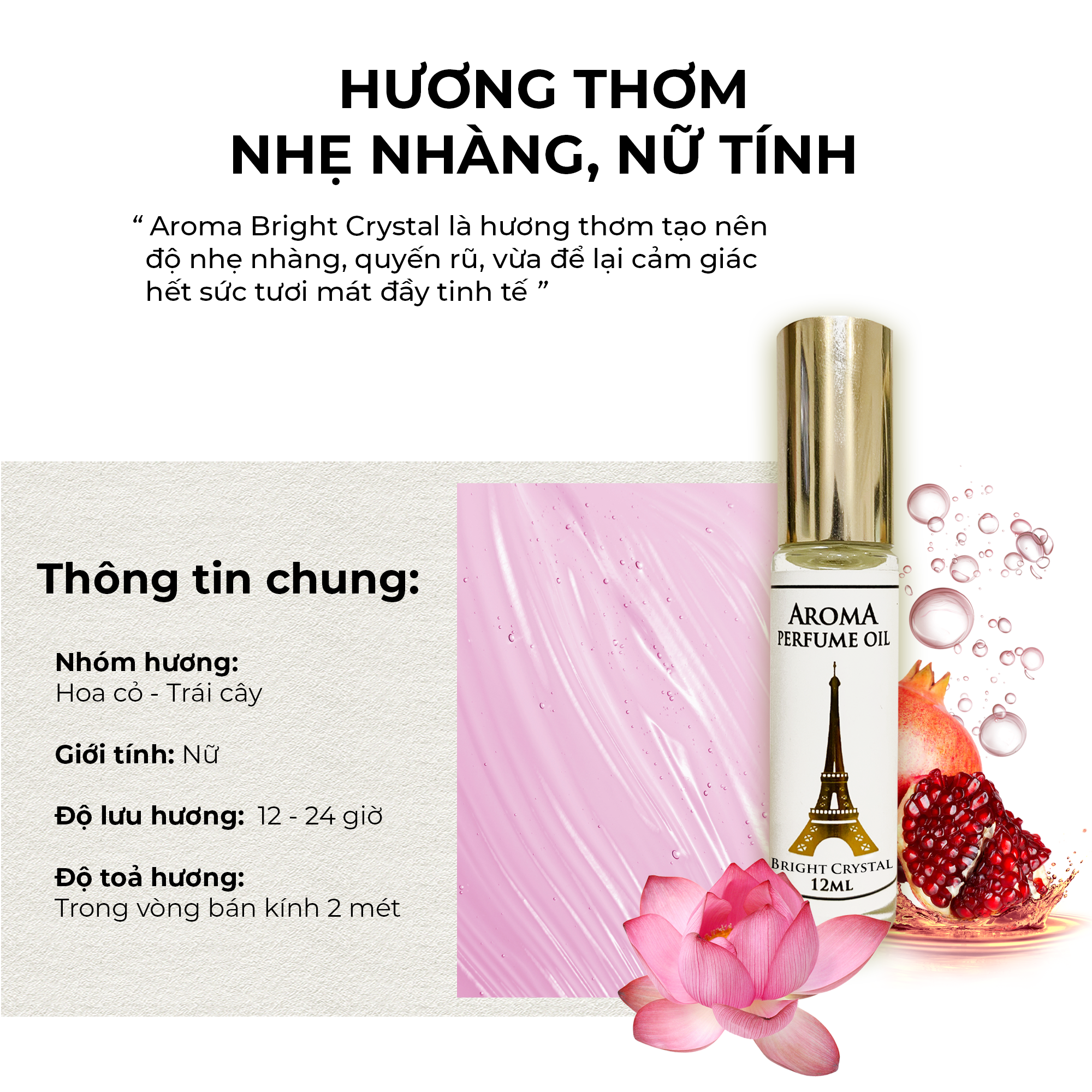 Aroma Bright Crystal – Tinh dầu nước hoa Pháp Nữ
