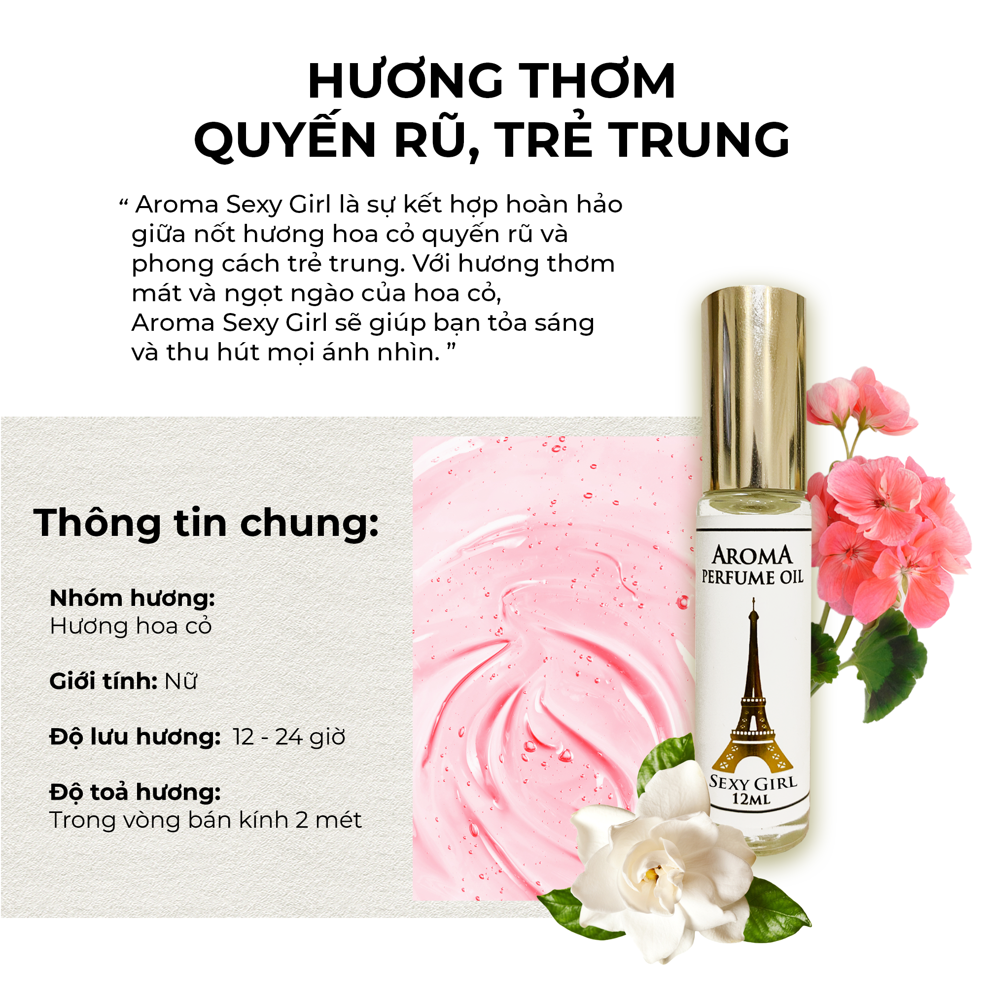 Aroma Sexy Girl – Tinh dầu nước hoa Pháp Nữ