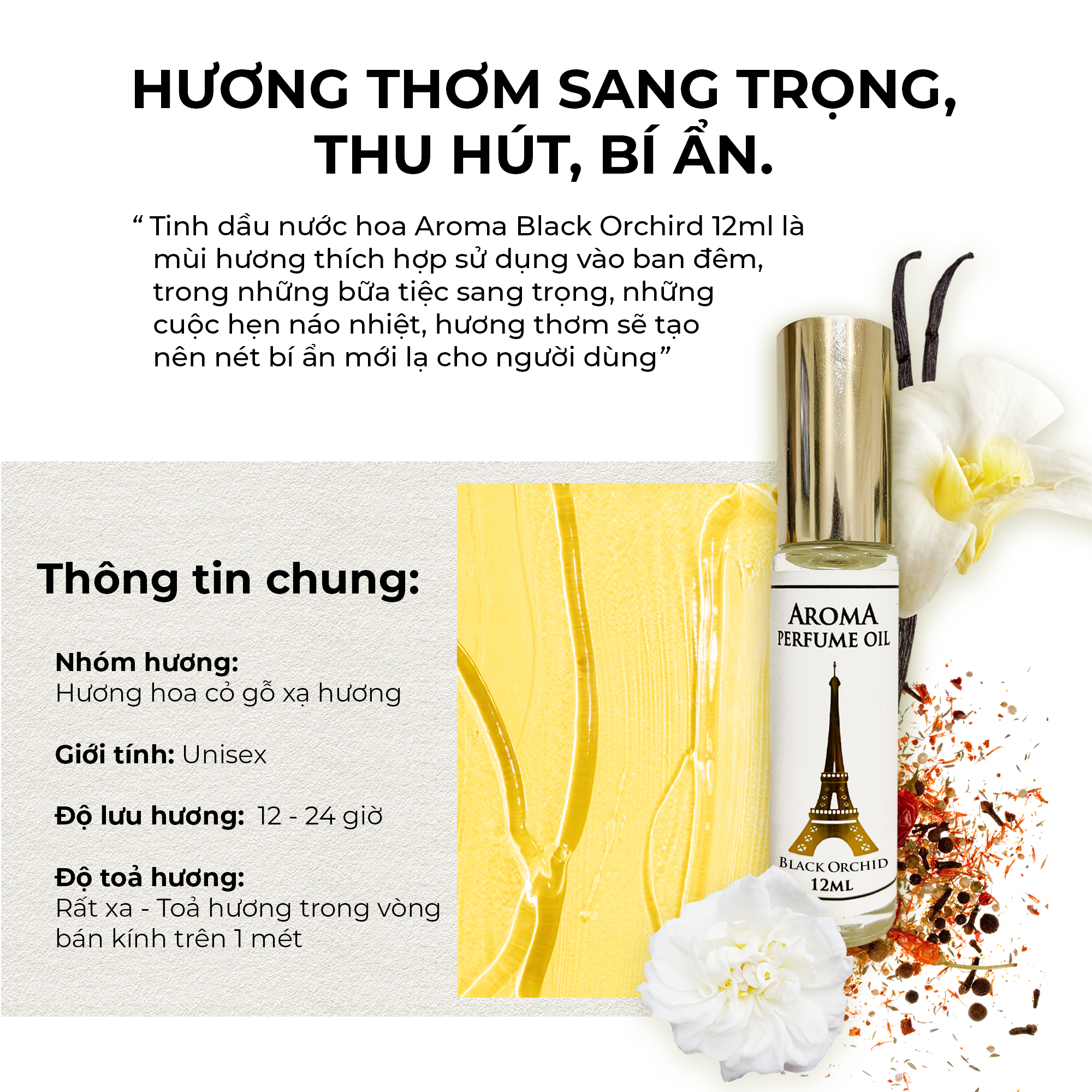 Aroma Black Orchird – Tinh dầu nước hoa Pháp Nữ