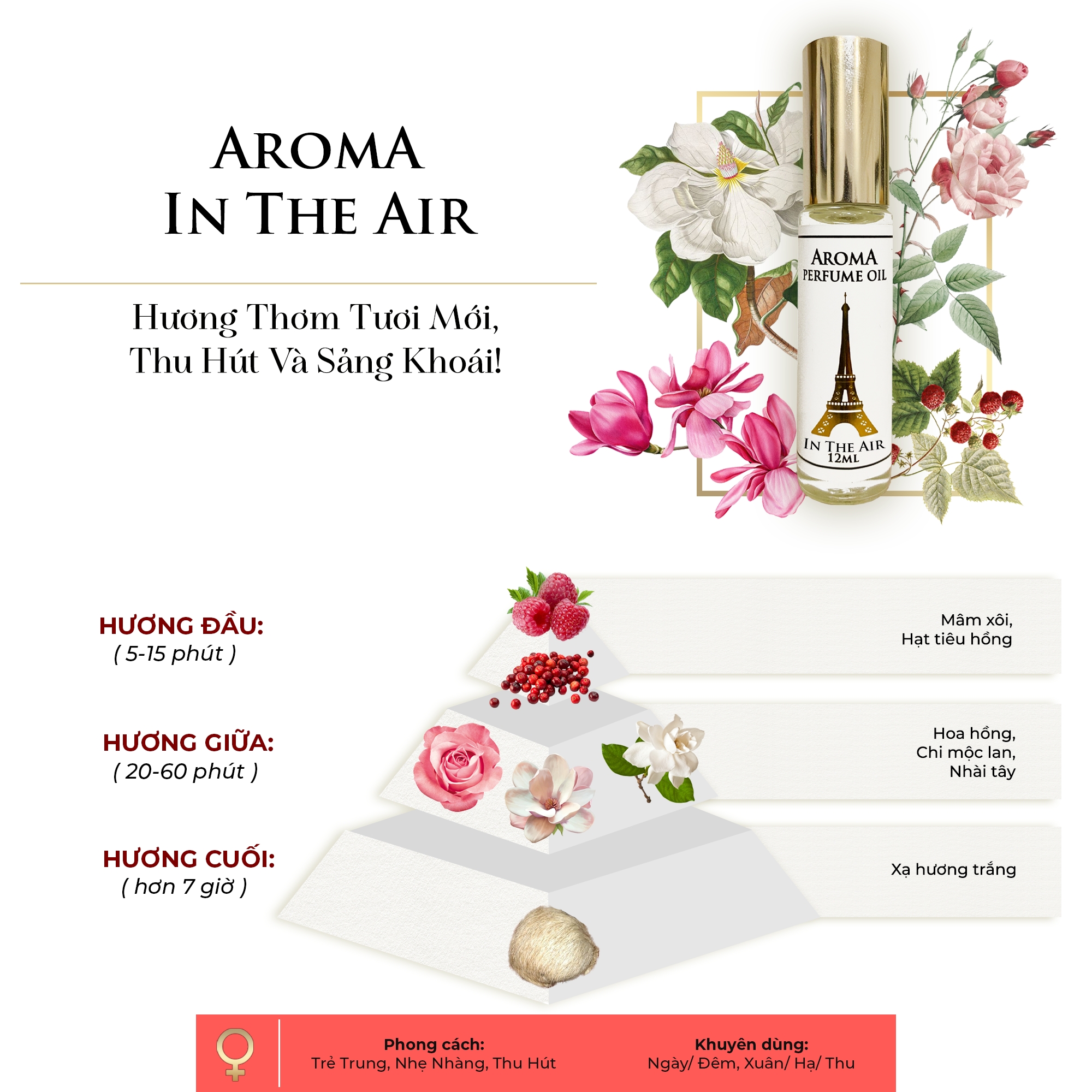 Aroma In The Air – Tinh dầu nước hoa Pháp Nữ