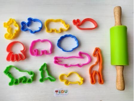 Khuôn Động vật Rừng và Biển chơi kèm bột nặn an toàn TEDU