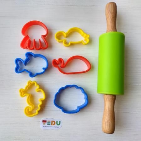 Khuôn Động vật Rừng và Biển chơi kèm bột nặn an toàn TEDU