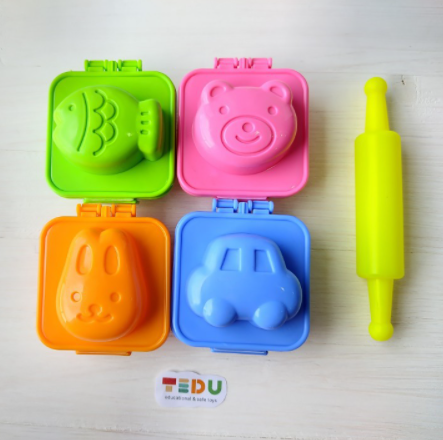 Khuôn 3D chơi kèm bột nặn an toàn TEDU