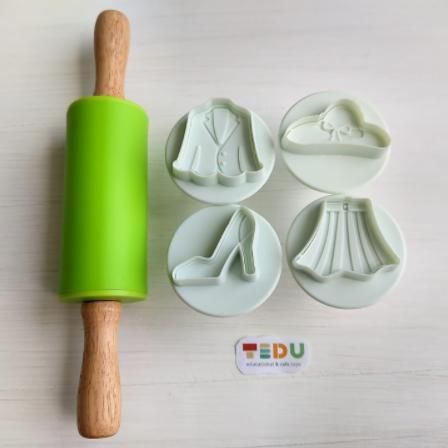 Khuôn Cô gái công sở lò xo chơi kèm bột nặn an toàn TEDU