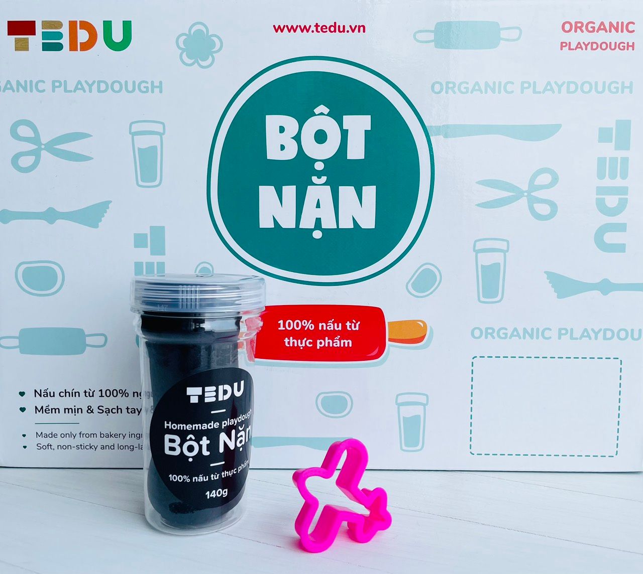 Bột nặn hủ 140gr có khuôn nhí - Bột nặn an toàn TEDU