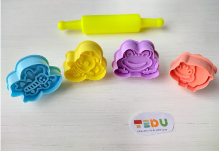Khuôn Ong Ếch Bướm Hà mã chơi kèm bột nặn an toàn TEDU