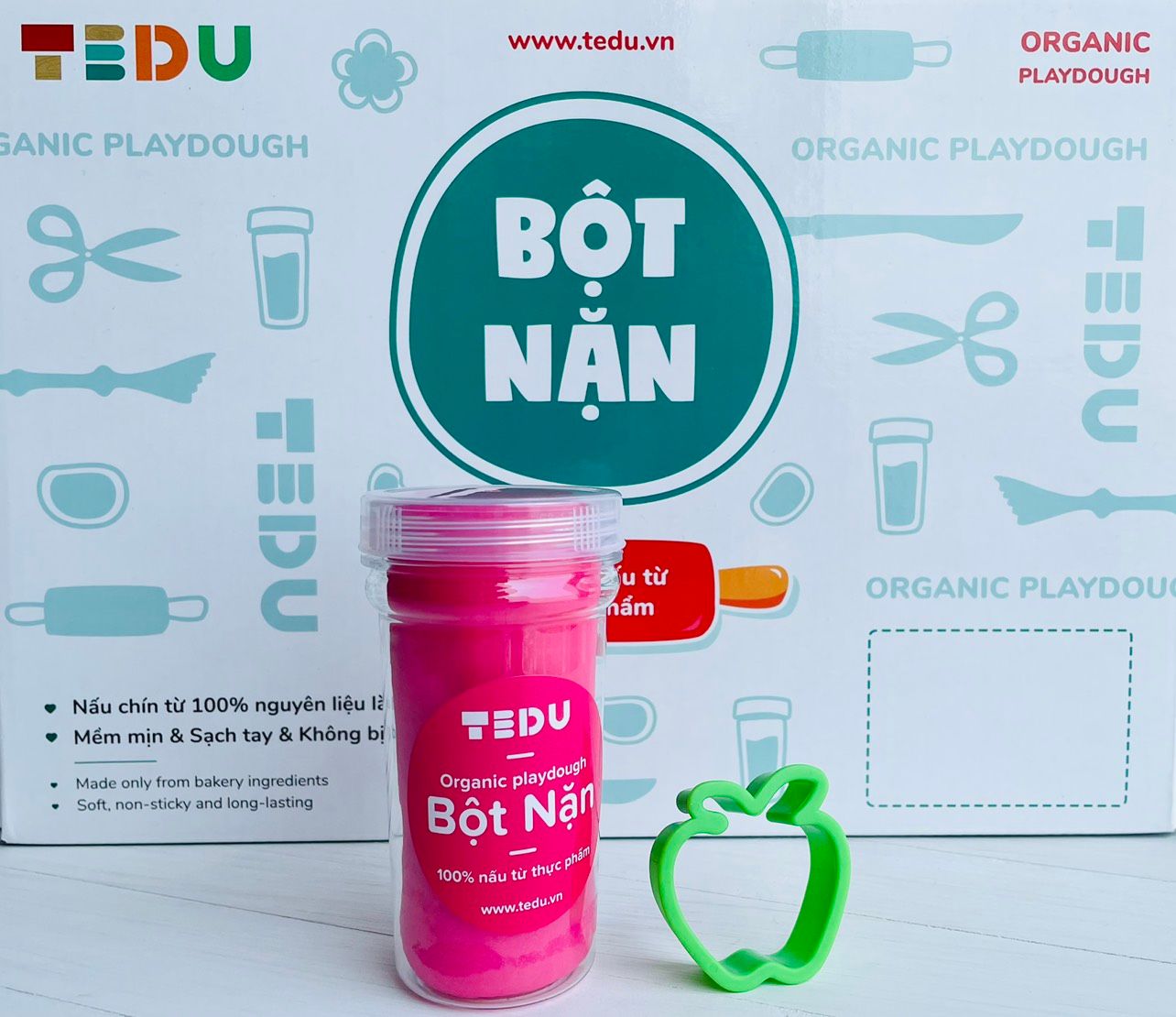 Bột nặn hủ 140gr có khuôn nhí - Bột nặn an toàn TEDU