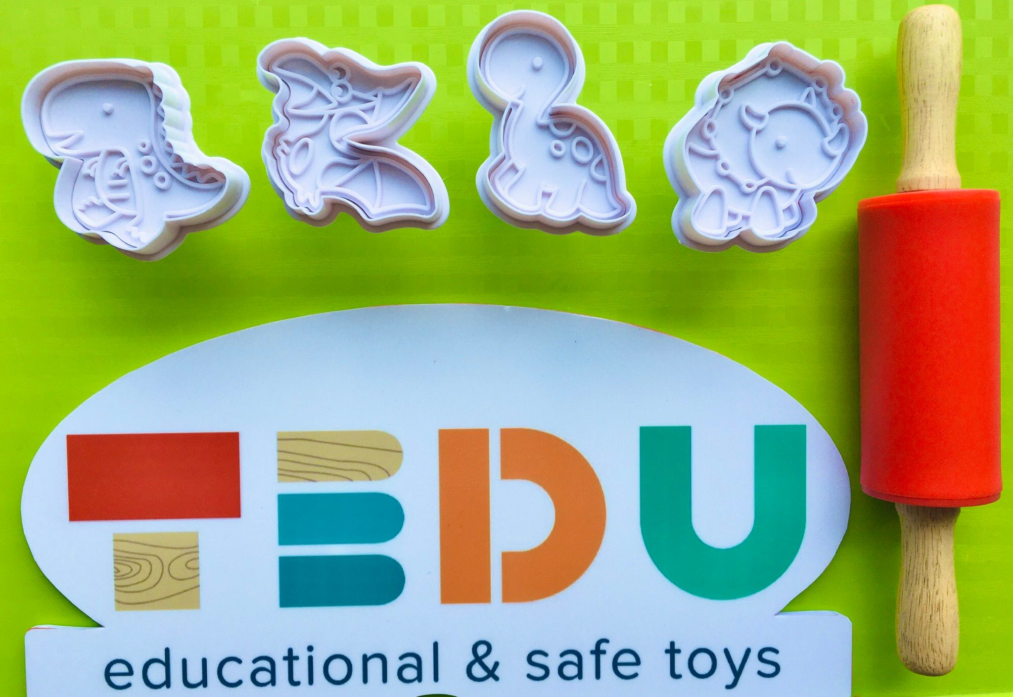 Khuôn Khủng long cổ lùn chơi kèm bột nặn an toàn TEDU
