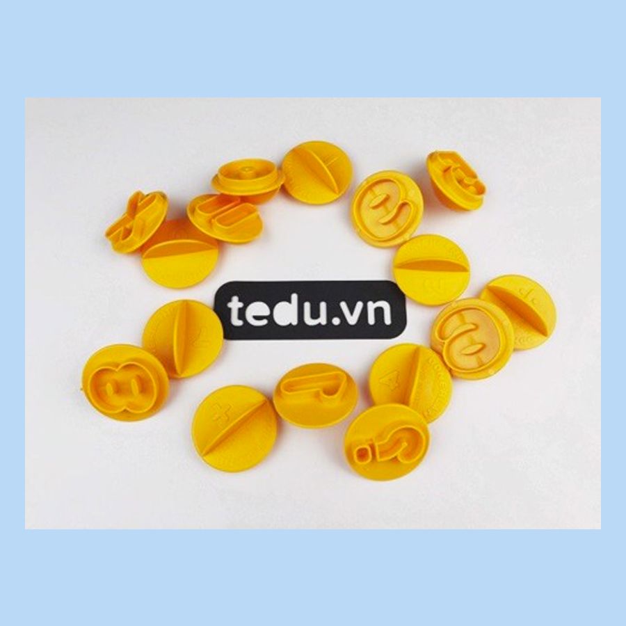 Khuôn ấn 16 số đếm HQ chơi bột nặn đất nặn an toàn TEDU
