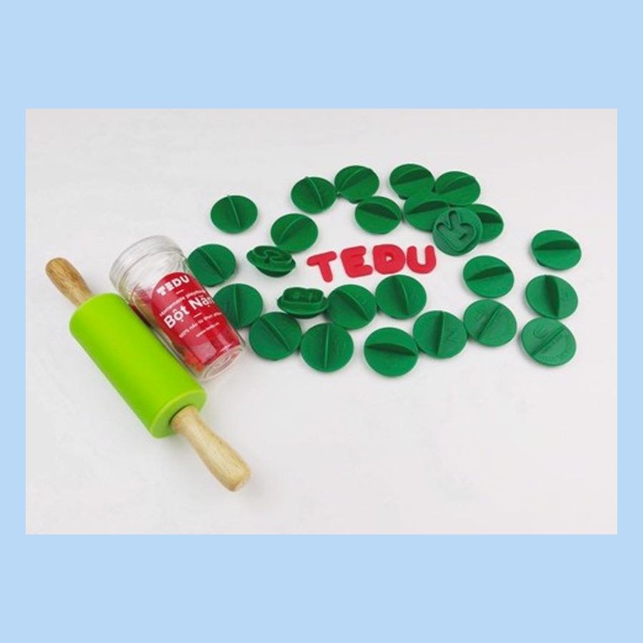 Khuôn ấn 26 chữ HQ chơi bột nặn đất nặn an toàn TEDU