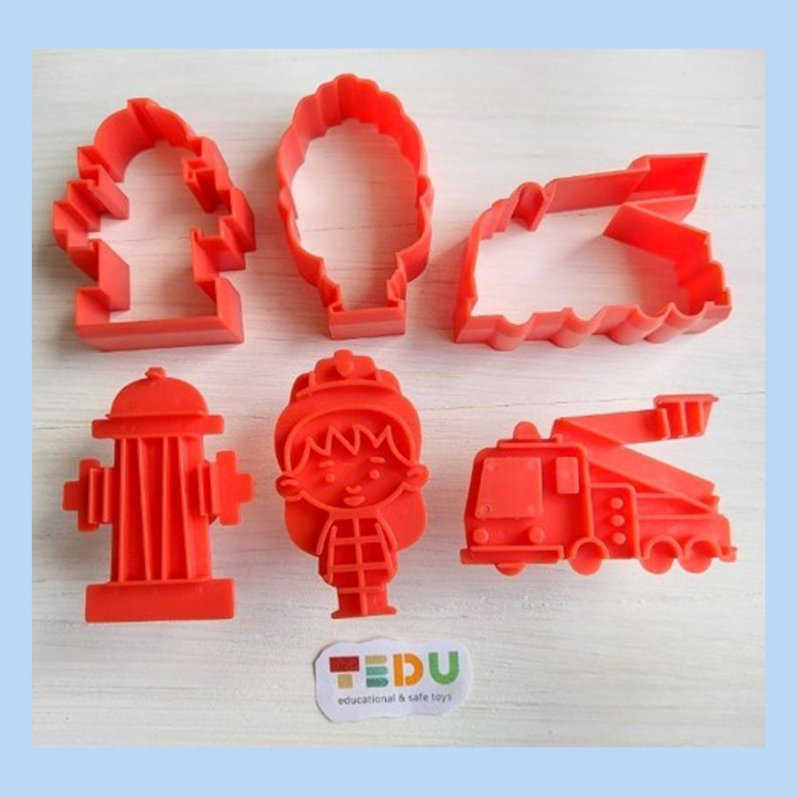Khuôn ấn lò xo cứu hỏa chơi bột nặn an toàn TEDU