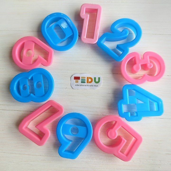Khuôn 10 số đếm chơi kèm bột nặn an toàn TEDU