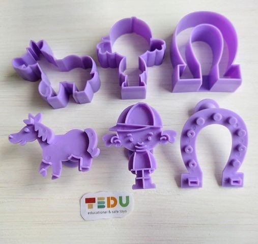 Khuôn Kỵ sĩ đua ngựa chơi kèm bột nặn an toàn TEDU