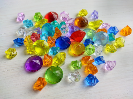  Kim cương và đá nhựa màu, sỏi màu - Phụ kiện chơi kèm bột nặn an toàn TEDU 