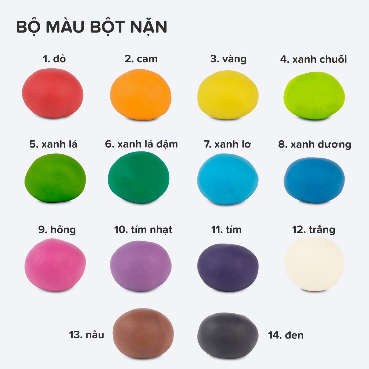 Bột nặn Set 5 (hủ 70gr) - Bột nặn an toàn TEDU