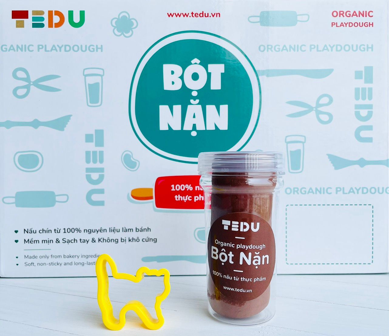 Bột nặn hủ 140gr có khuôn nhí - Bột nặn an toàn TEDU