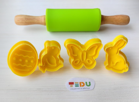 Khuôn Phục sinh lò xo chơi kèm bột nặn an toàn TEDU