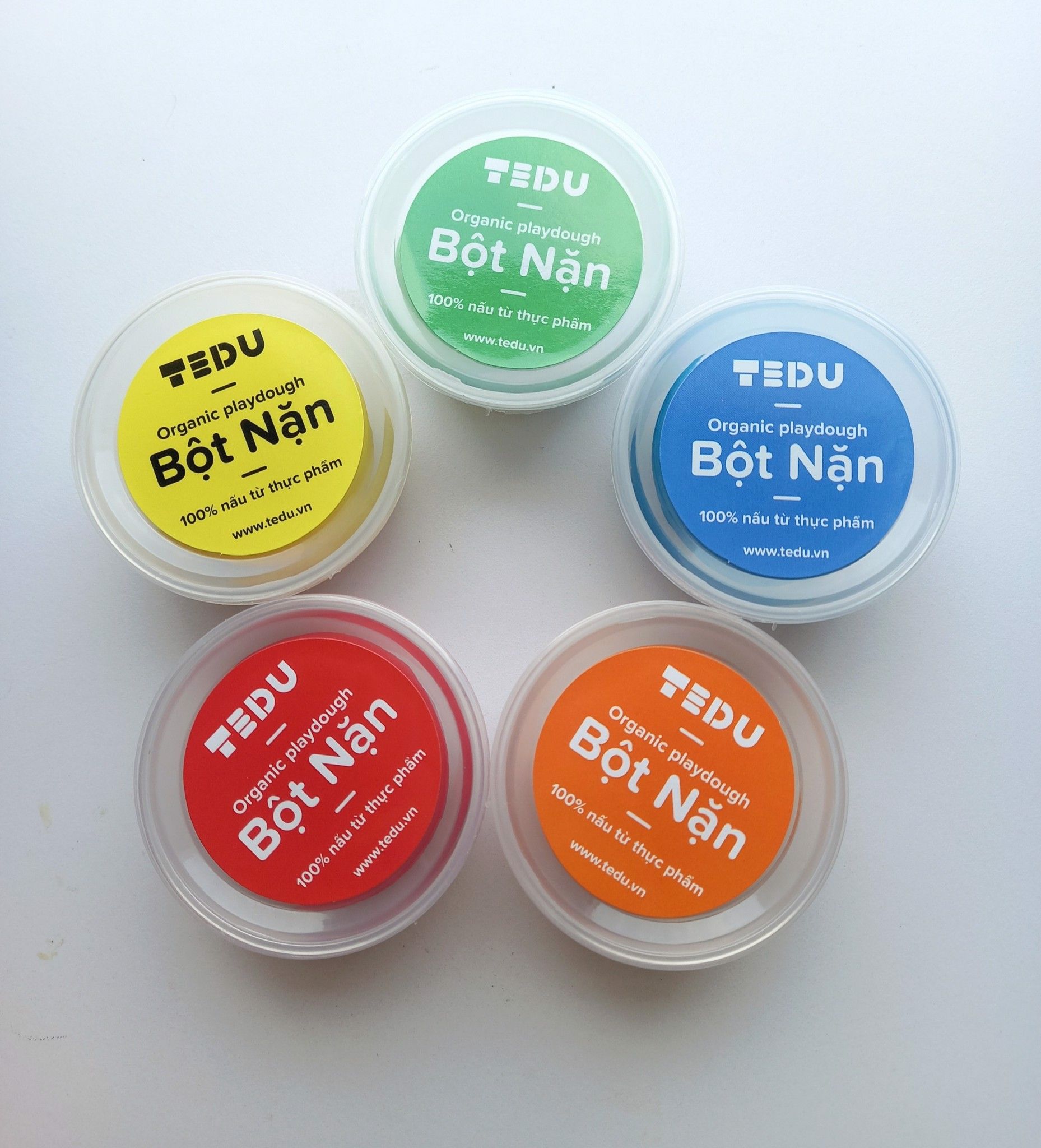 Bột nặn Set 5 (hủ 70gr) - Bột nặn an toàn TEDU