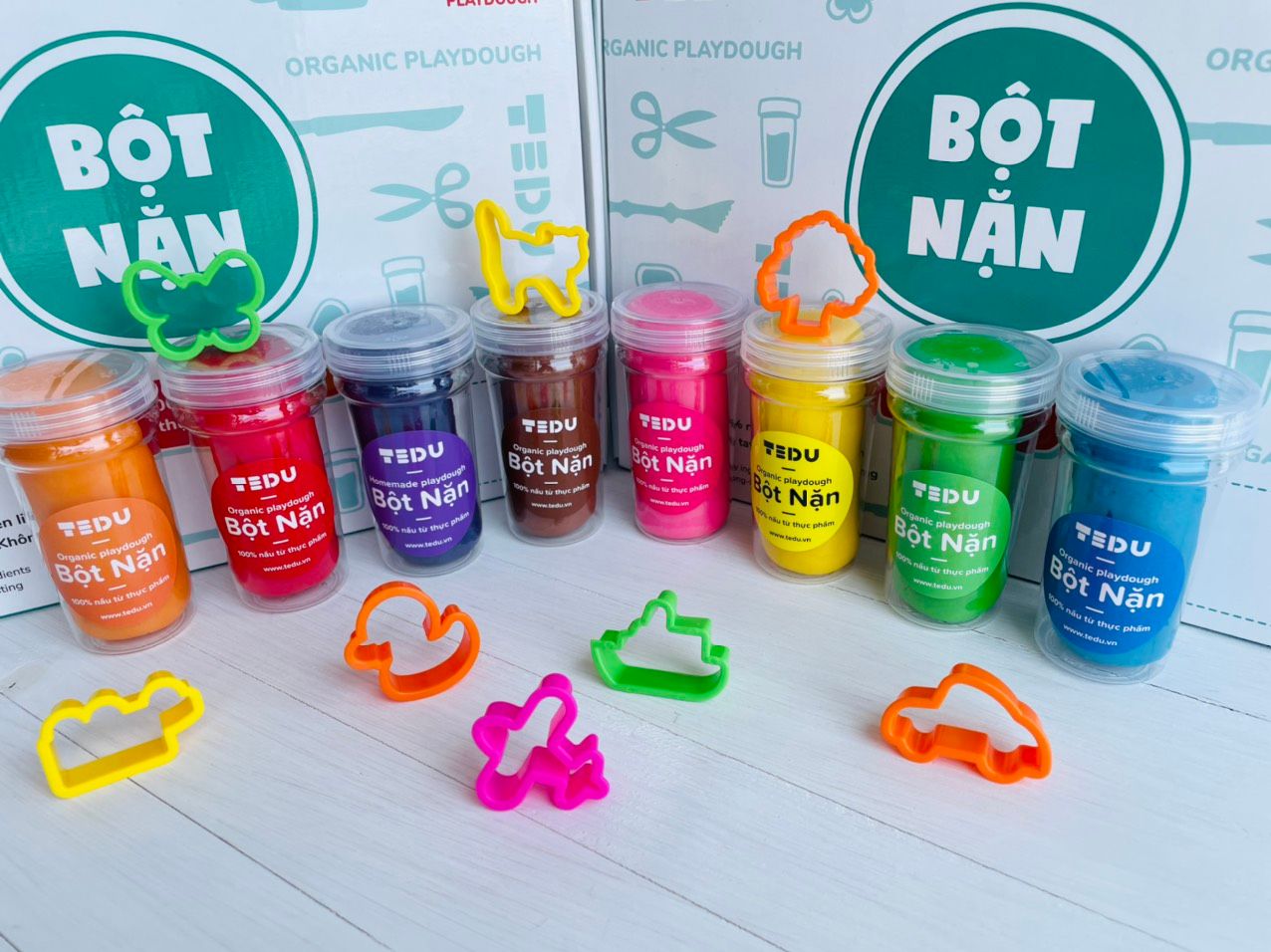 Bột nặn Set 8 (hủ 140gr) - Bột nặn an toàn TEDU