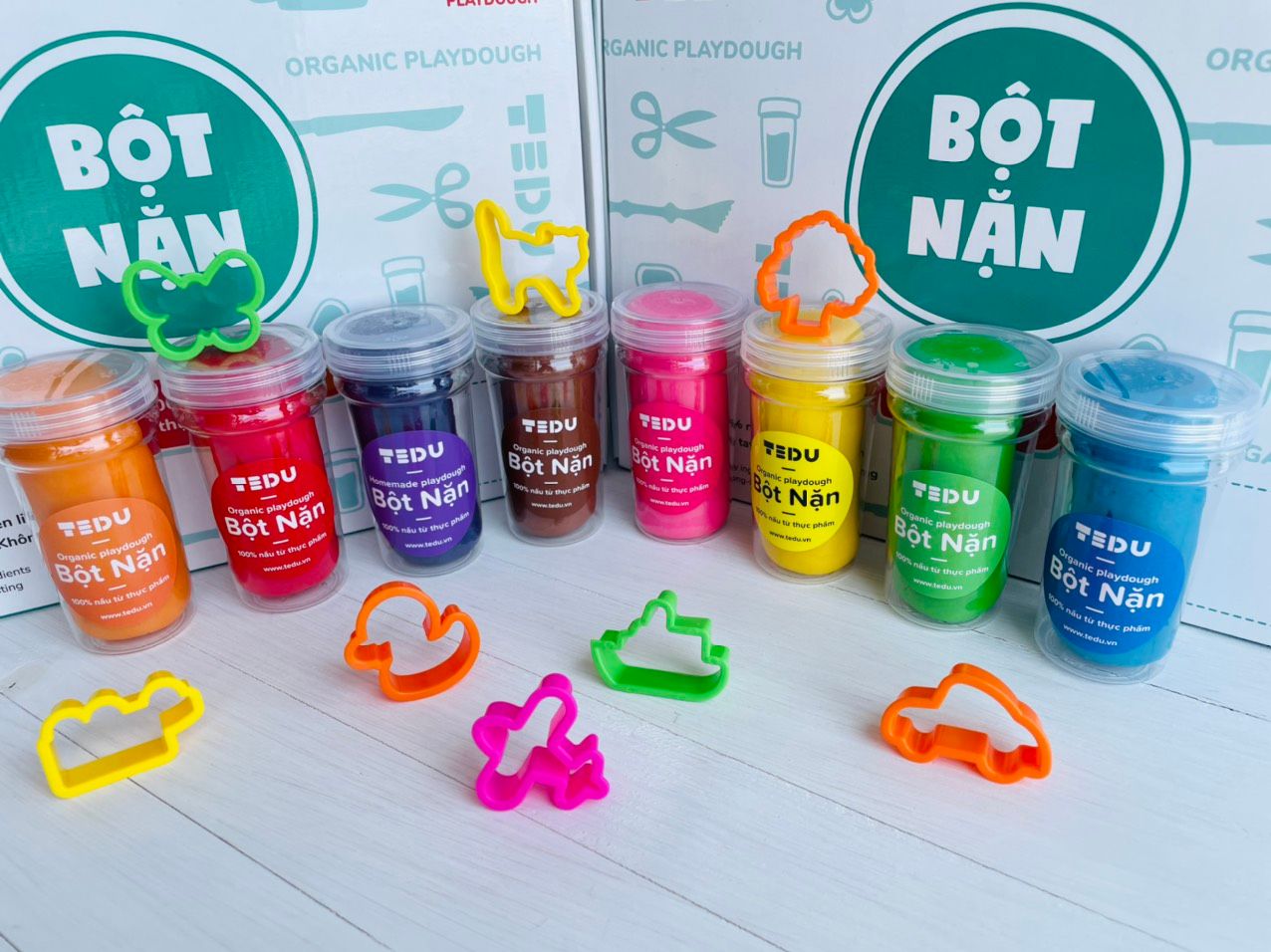  Bột nặn Set 8 (hủ 140gr) - Bột nặn an toàn TEDU 