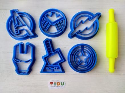 Khuôn ấn siêu anh hùng chơi bột nặn đất nặn an toàn TEDU