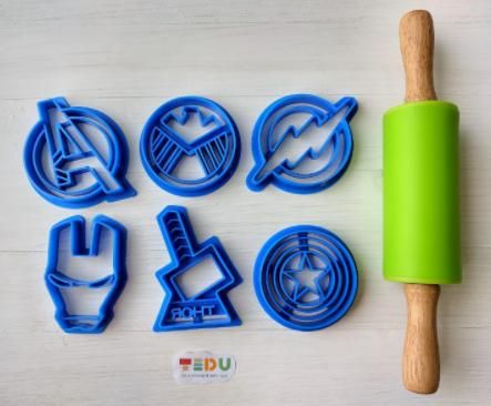 Khuôn ấn siêu anh hùng chơi bột nặn đất nặn an toàn TEDU