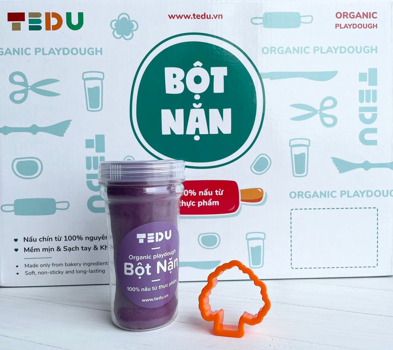 Bột nặn hủ 140gr có khuôn nhí - Bột nặn an toàn TEDU