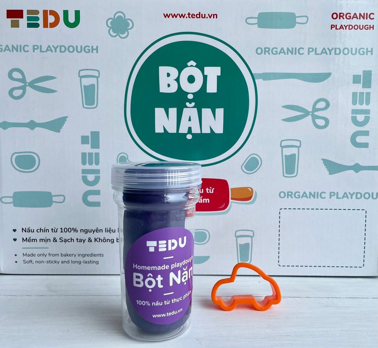 Bột nặn hủ 140gr có khuôn nhí - Bột nặn an toàn TEDU