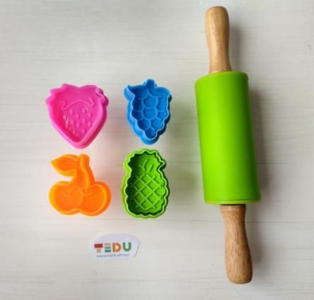 Khuôn Trái cây lò xo chơi kèm bột nặn an toàn TEDU
