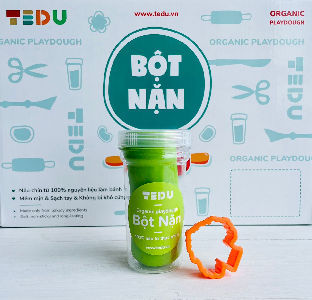 Bột nặn hủ 140gr có khuôn nhí - Bột nặn an toàn TEDU