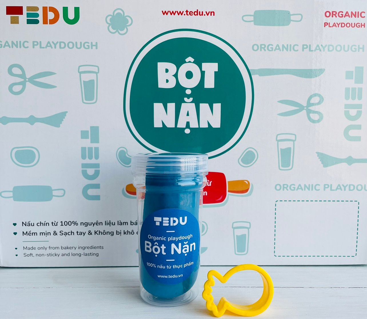Bột nặn hủ 140gr có khuôn nhí - Bột nặn an toàn TEDU
