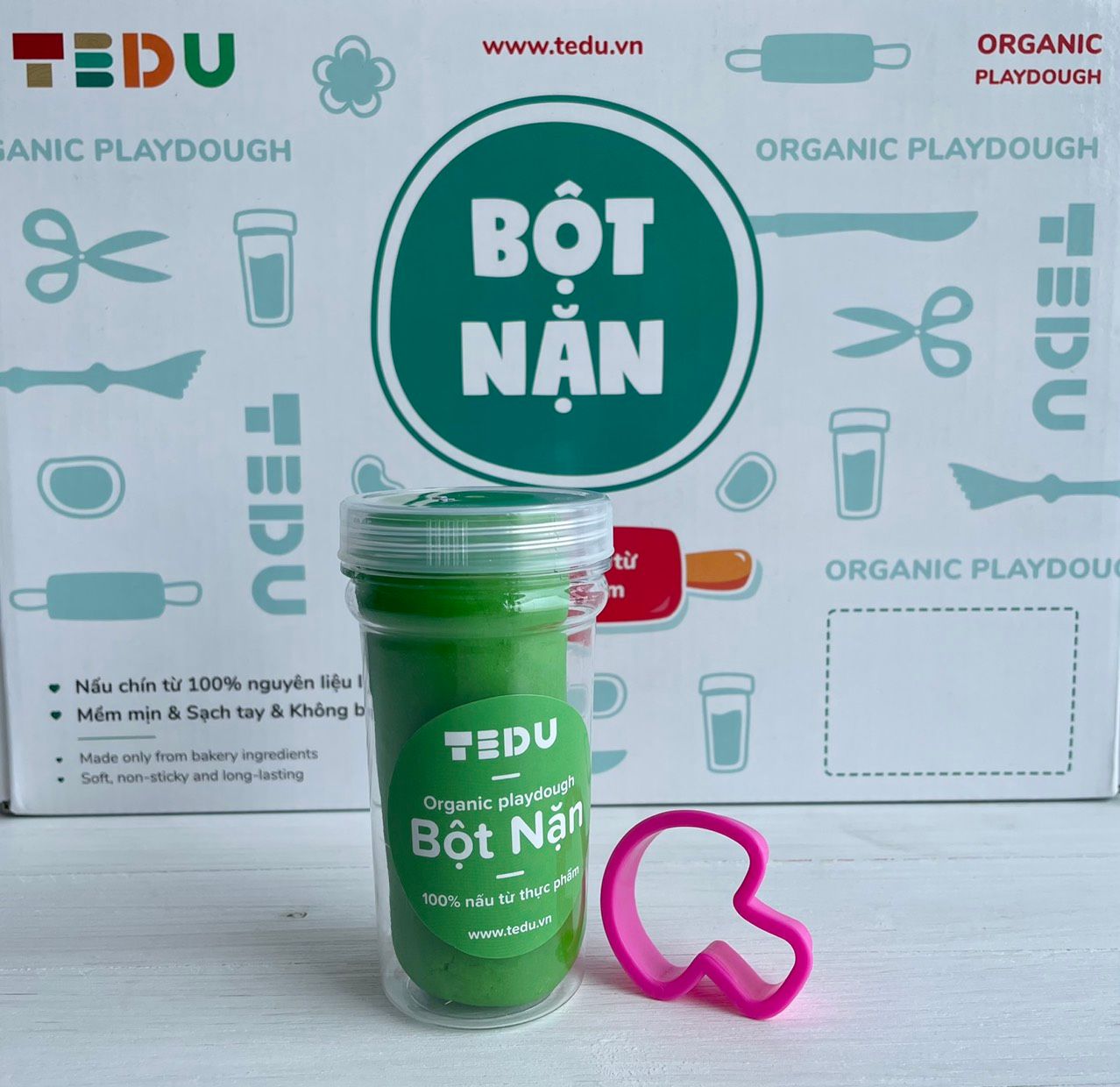 Bột nặn hủ 140gr có khuôn nhí - Bột nặn an toàn TEDU