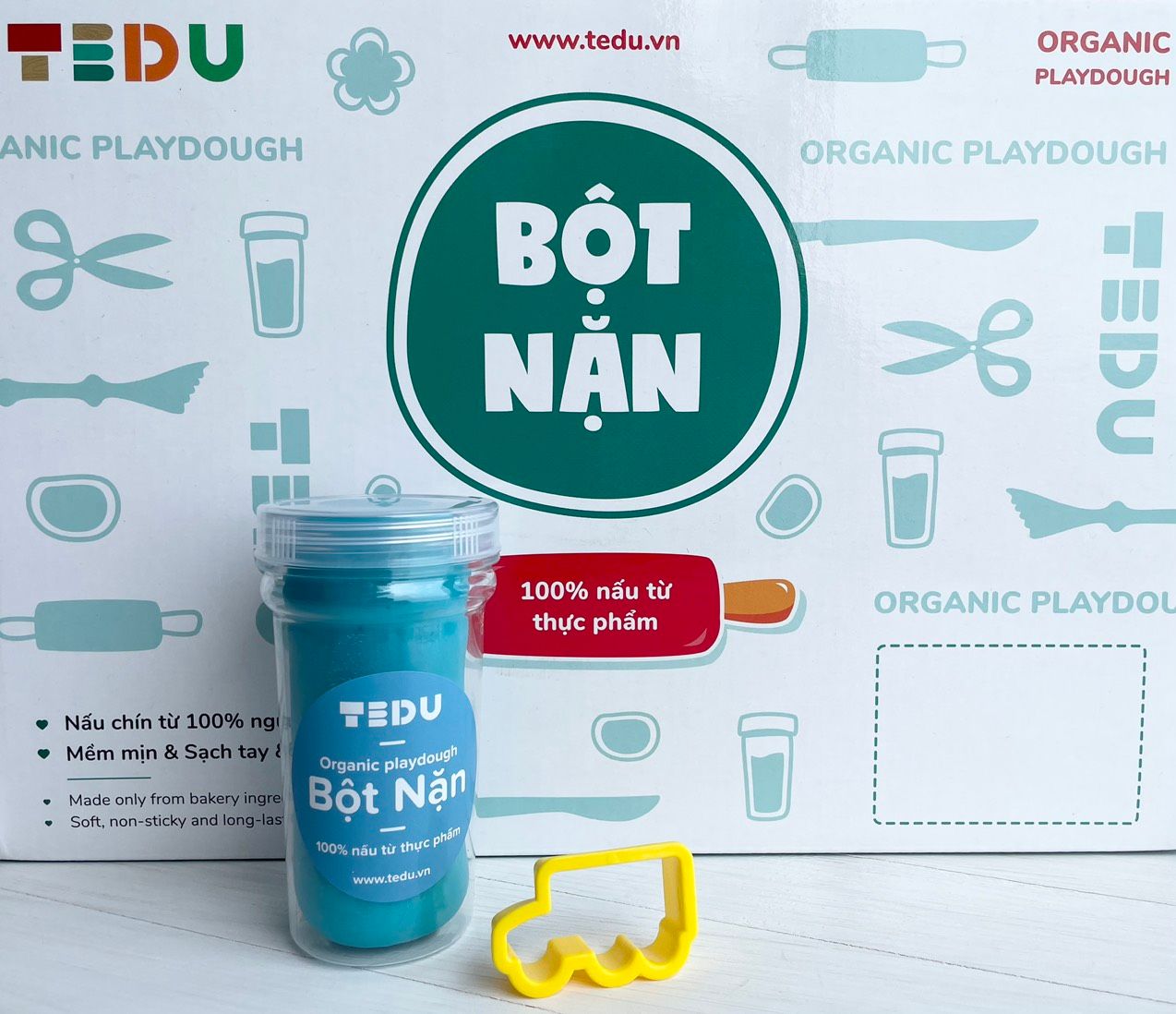Bột nặn hủ 140gr có khuôn nhí - Bột nặn an toàn TEDU