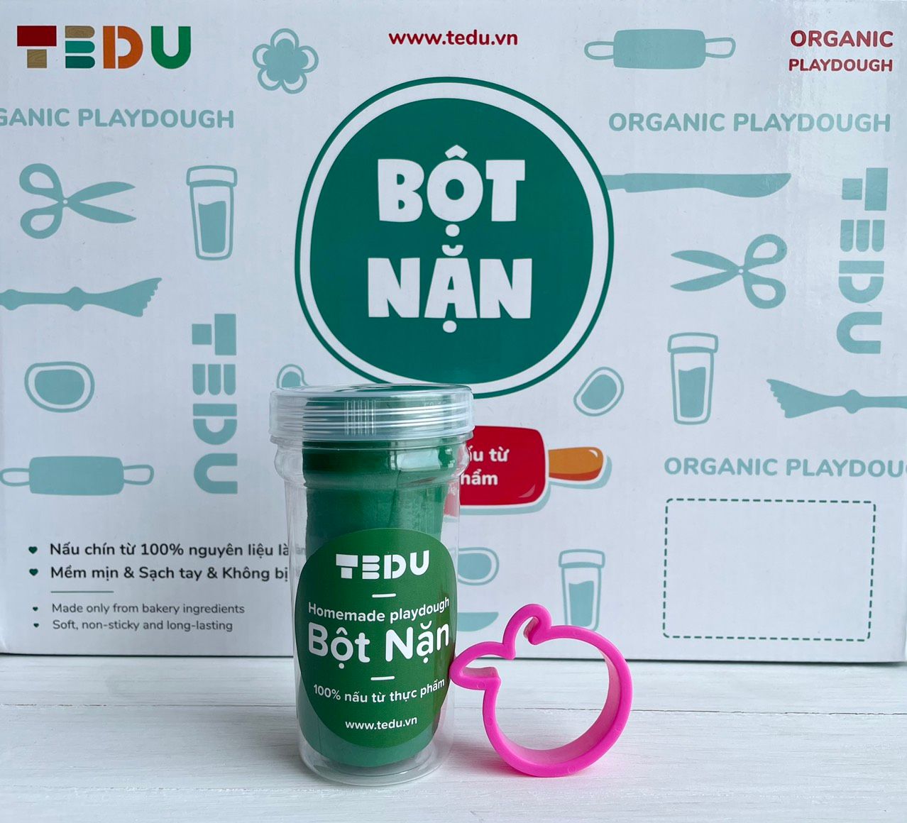 Bột nặn hủ 140gr có khuôn nhí - Bột nặn an toàn TEDU