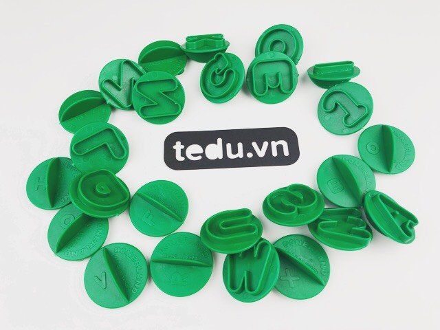 Khuôn ấn 26 chữ HQ chơi bột nặn đất nặn an toàn TEDU
