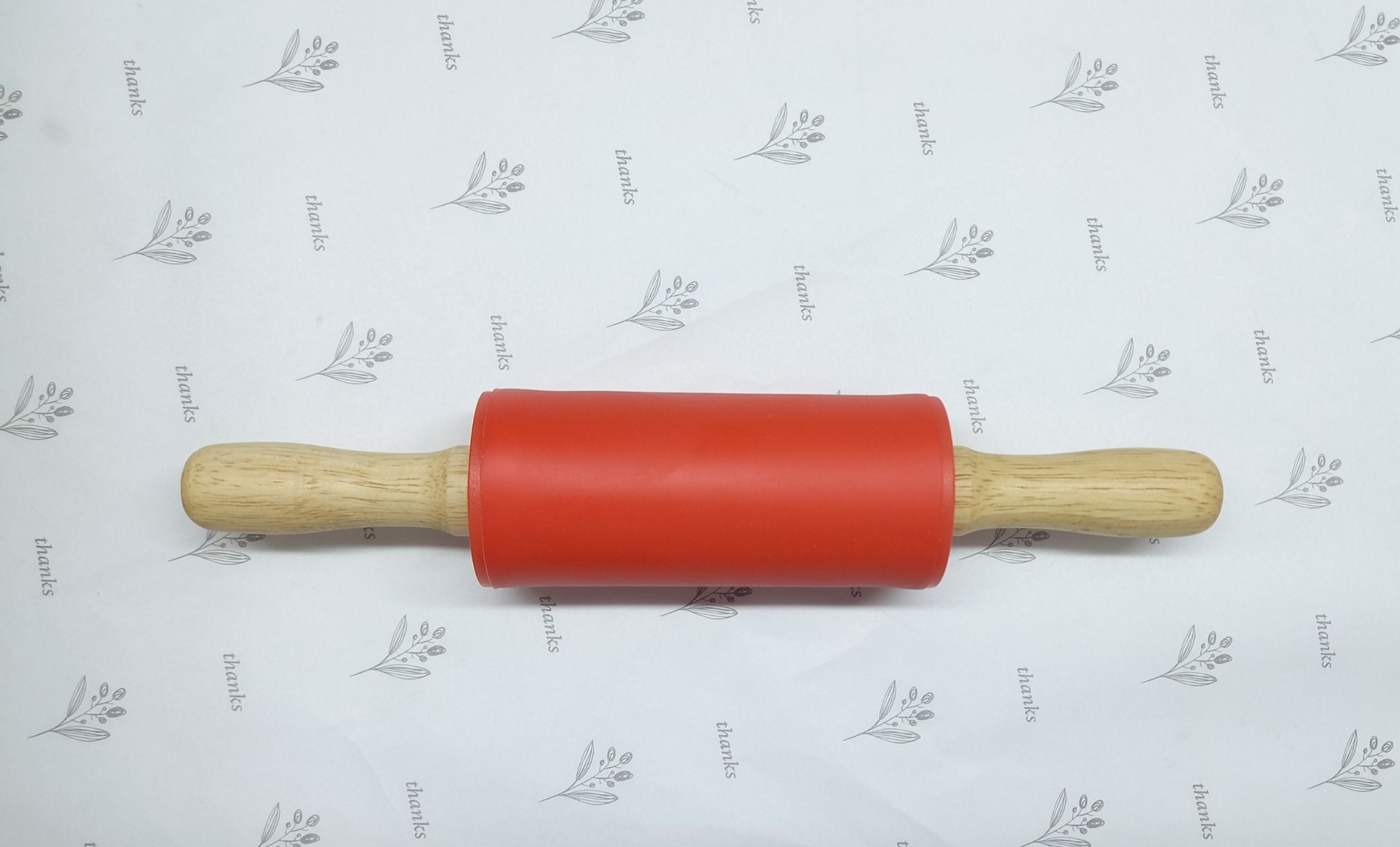 Cây lăn gỗ silicon chơi kèm bột nặn an toàn TEDU