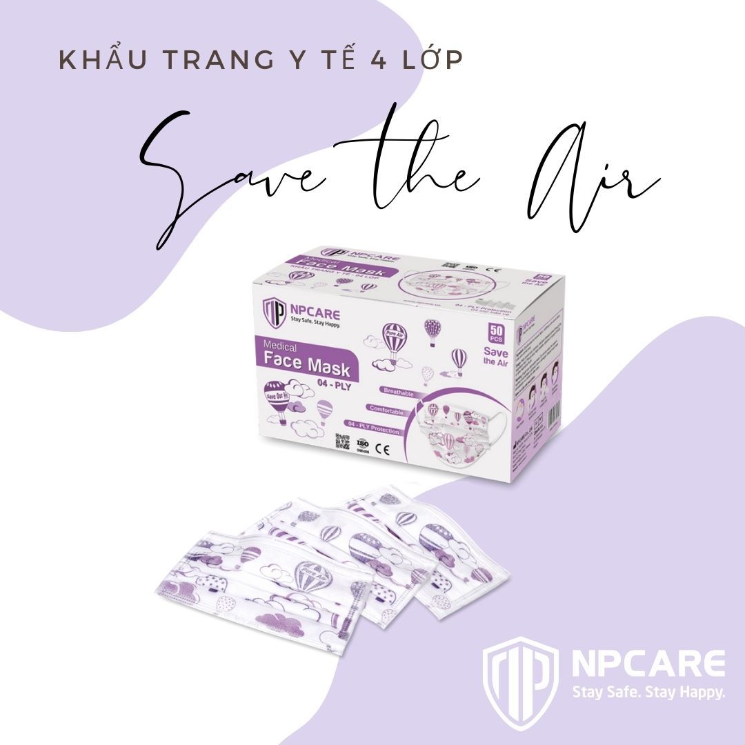  Khẩu trang y tế 4 lớp Save the Air (H/50c) 