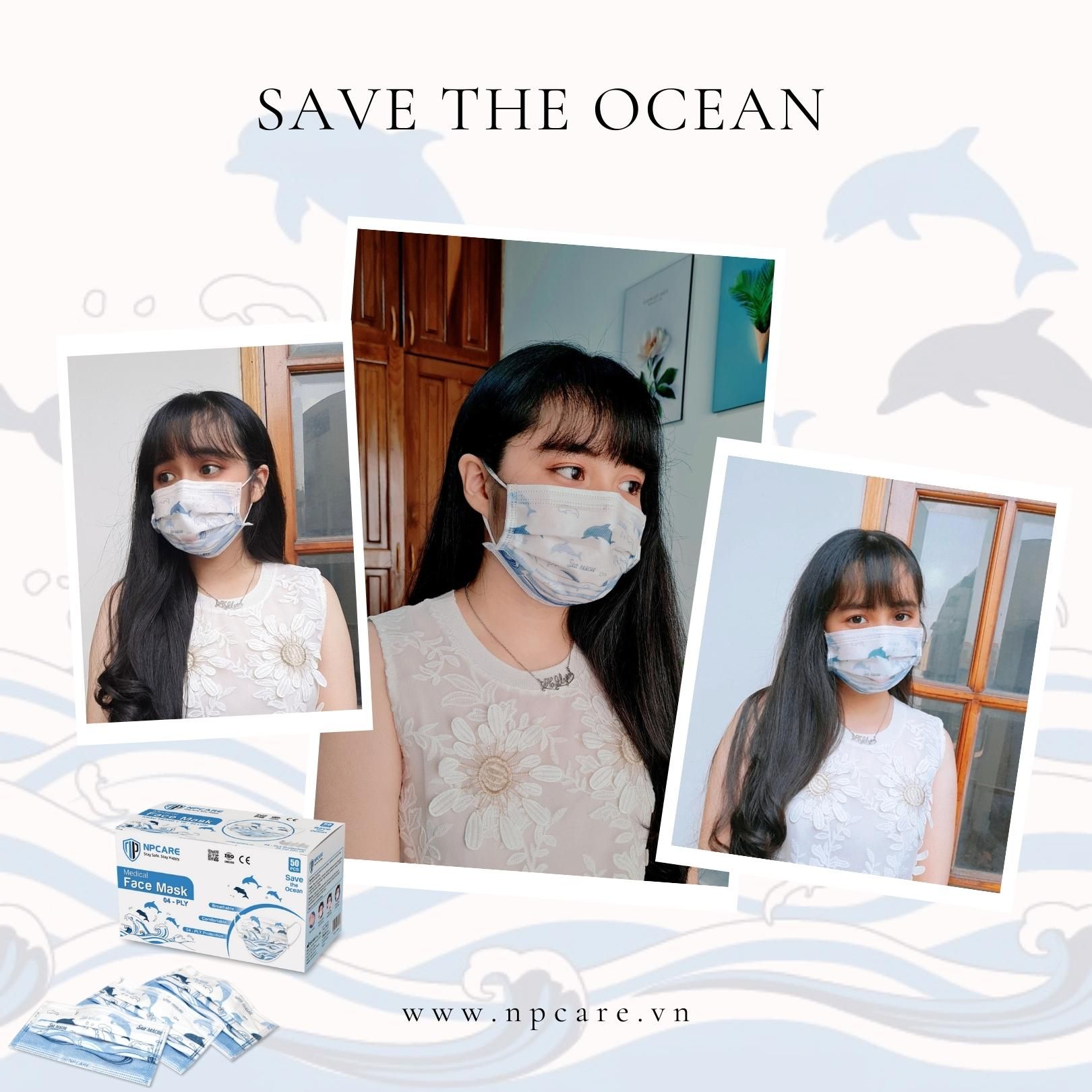  Khẩu trang y tế 4 lớp Save the Ocean (H/50c) 