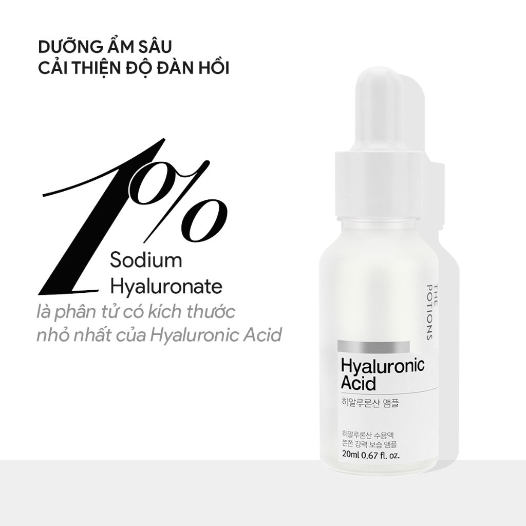 Tinh Chất HA Cấp ẩm, Dưỡng ẩm Cho Da Căng Bóng The Potions Hyaluronic Acid Ampoule 20ml